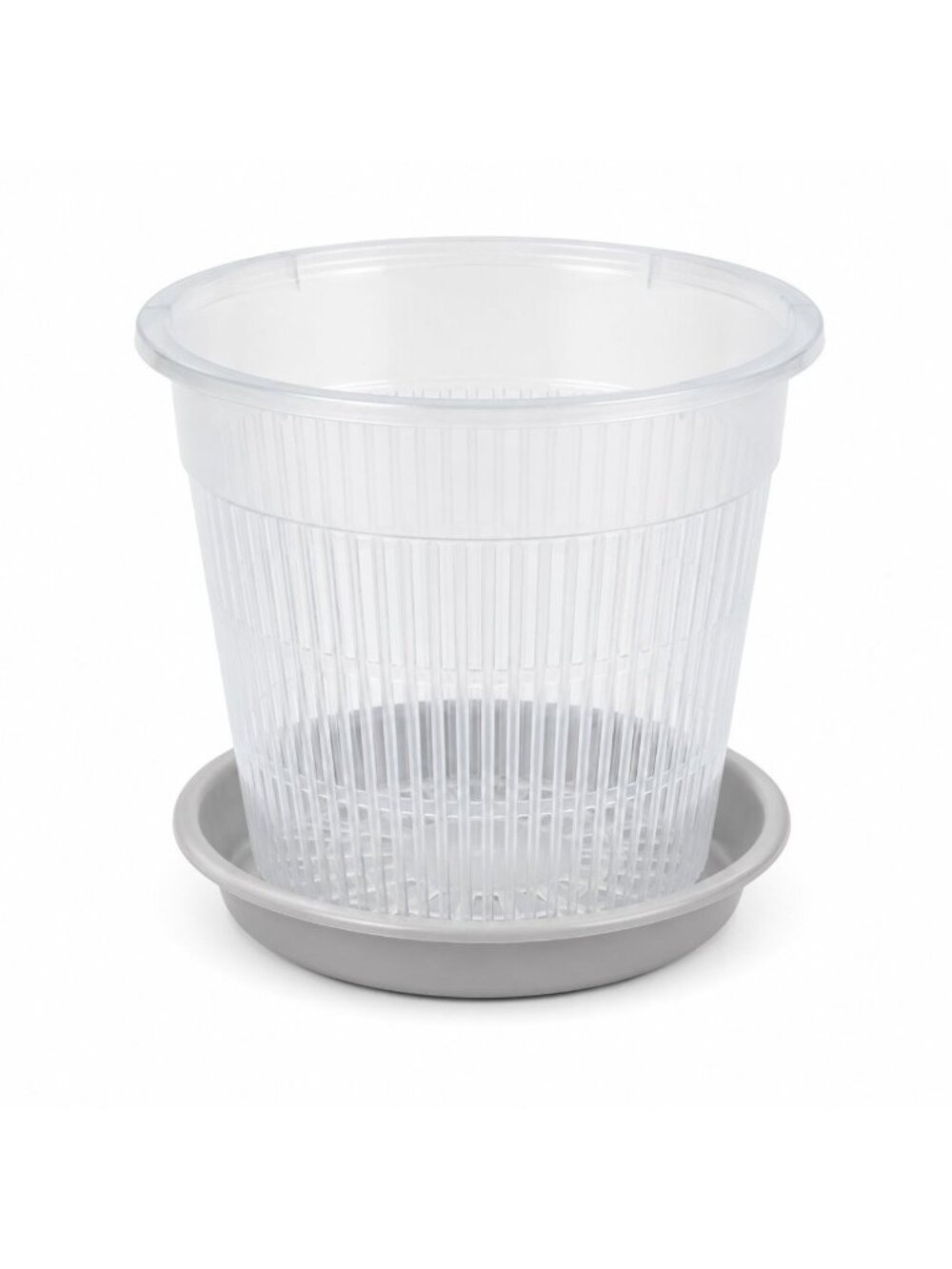 Clear Orchid Pot 5.5 Inch With Saucer Slotted Nursery Planter